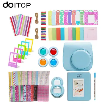 

DOITOP for Fujifilm Instax Mini 8 9 in 1 Instant Film Camera Accessories Camera Bag Selfie Lens Album Bundles Decor Stiker Kit
