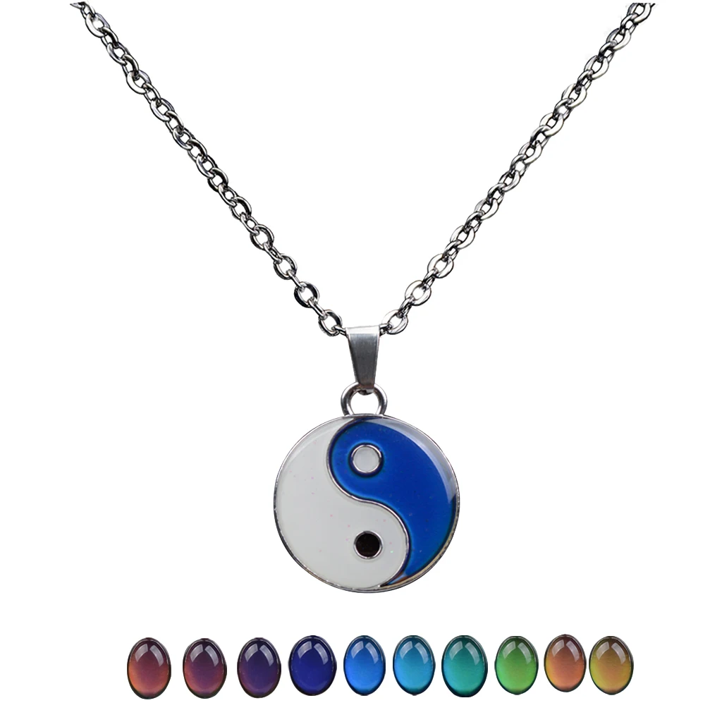 Tai Chi сплетни формы изменение цвета Настроение кулон ожерелье эмоция ювелирные изделия изменение цвета с изменением температуры