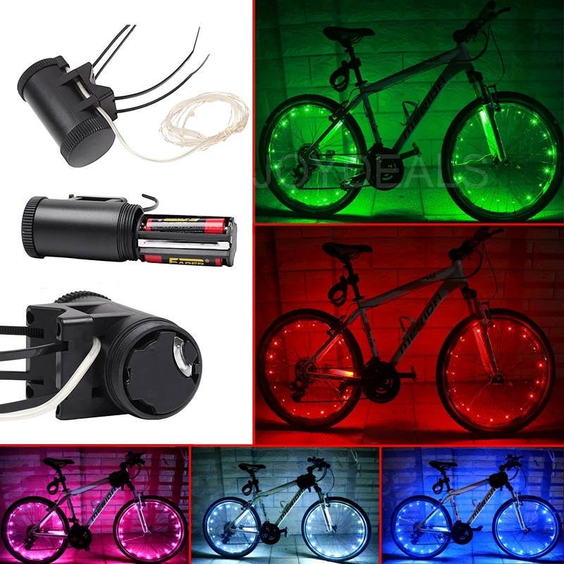 

Colorful 2.2m LED String Light Bicycle Wheels Lamp with Waterproof 20LED Bulbs Bike Accessories Wheels String Wire Lamp