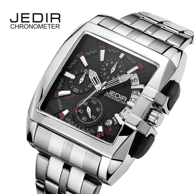

Top Brand Business Series Fashion Multifunction Chronograph Men's Quartz Watches Square Shaped 3D Dial Sports Watch Men Relogio