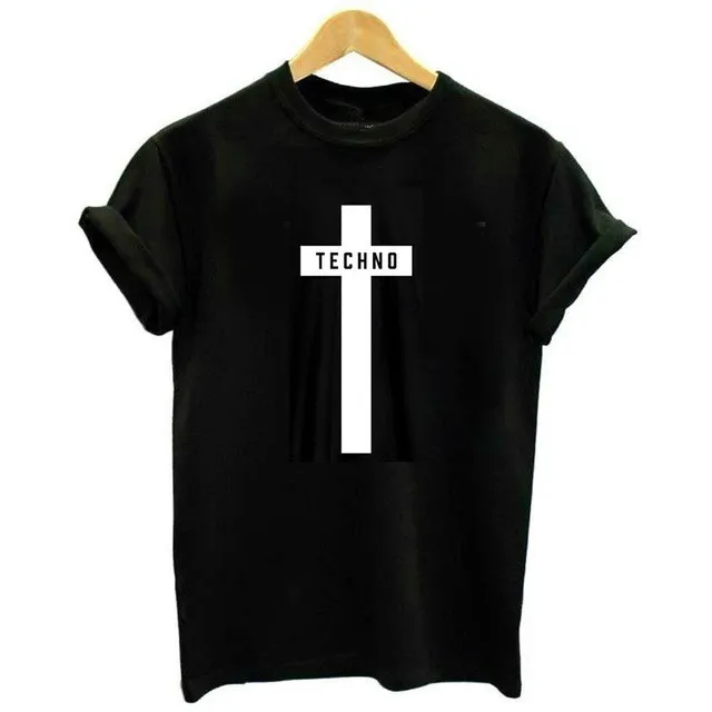 

Women Tops TECHNO CROSS PRINTED T-SHIRT Lady MUSIC FESTIVAL DETROIT TEE Gifts Dropshipping