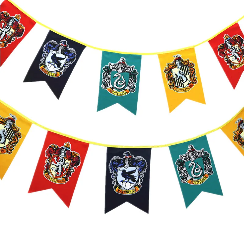 

3m Long/20x12cm Flag Party HP 4 College Flag Banners Birthday Chistmas Fans