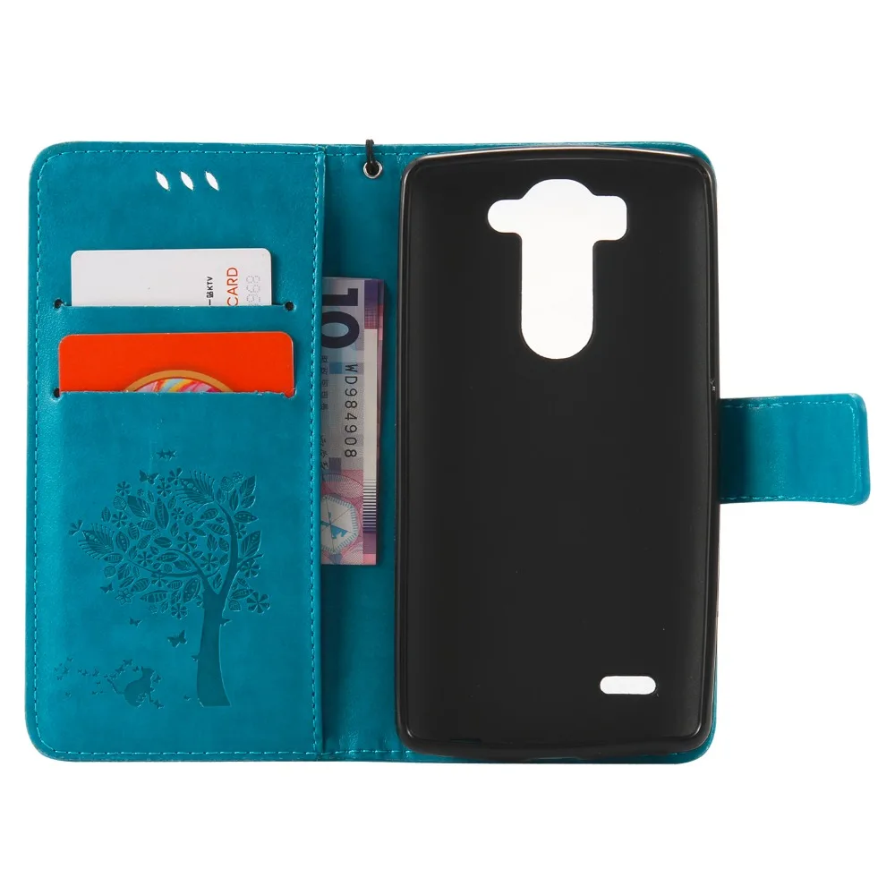 Кожаный чехол кошелек для LG G3 Beat G3S D724 D722 роскошный с 3D тиснением телефона мини