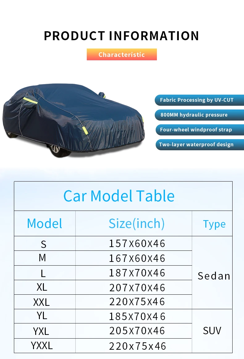 190 T полиэстер тафты водонепроницаемые автомобильные чехлы средство для защиты от солнца покрытие автомобиля пыль Дождь Снег защитный внедорожник седан хэтчбек полный