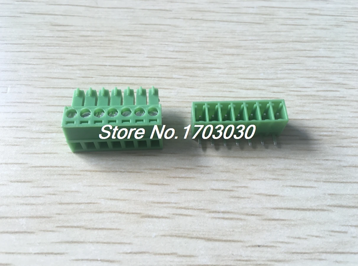 

12 pcs Screw Terminal Block Connector 3.5mm Angle 7 pin/way Green Pluggable Type