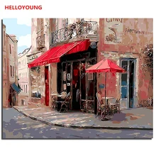 HELLOYOUNG DIY Ручная роспись маслом небольшой бар цифровая живопись по номерам Масляные картины китайские картины-свитки домашний декор