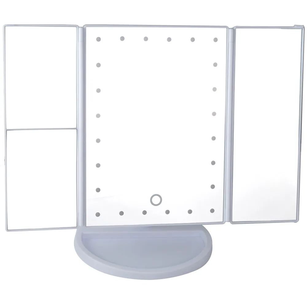 

2018 New Style Makeup Tri-sided Foldable Portable Lighted Tabletop LED Beauty Vanity Mirror Dropship Wholesele 5%