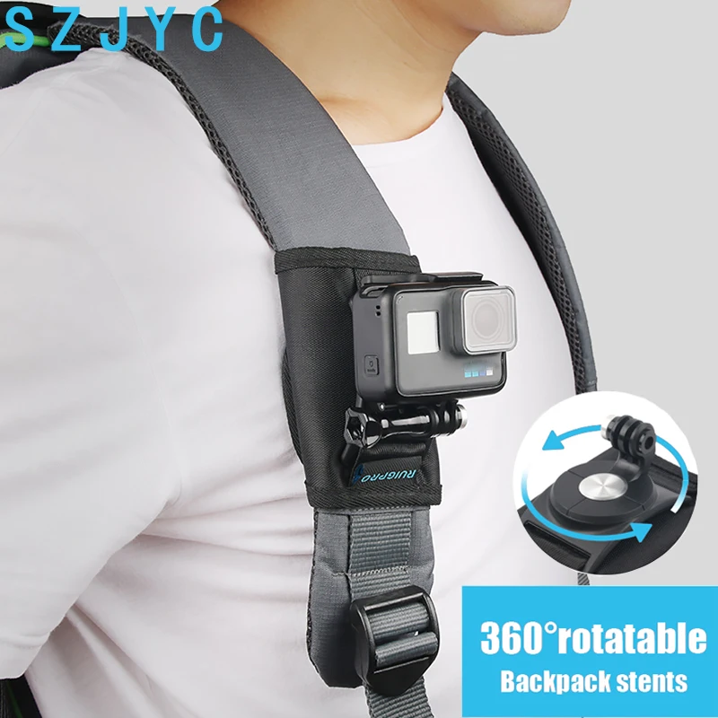 Mochila con correa el hombro soporte de montaje soporte para GoPro Hero 7 6 5 4 sesión SJCAM EKEN Xiaomi yi accesorios Cámara de Acción _ - AliExpress Mobile