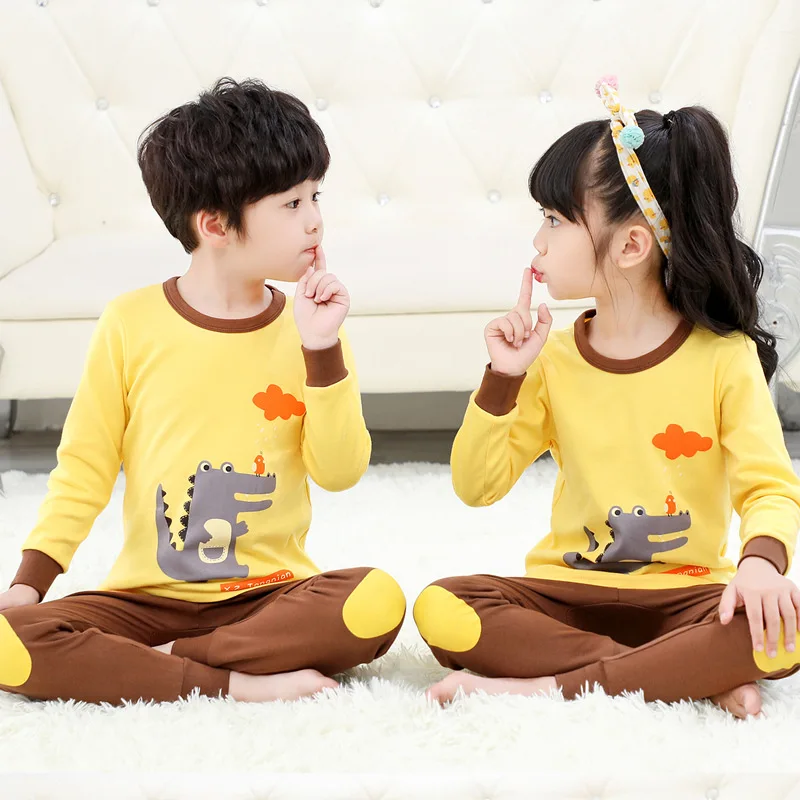 

Baby Pajamas Sets Boys Dinosaur Pattern Night Suit Children Cartoon Sleepwear Girl Pyjamas 100% Cotton Nightwear Teenage Clothes