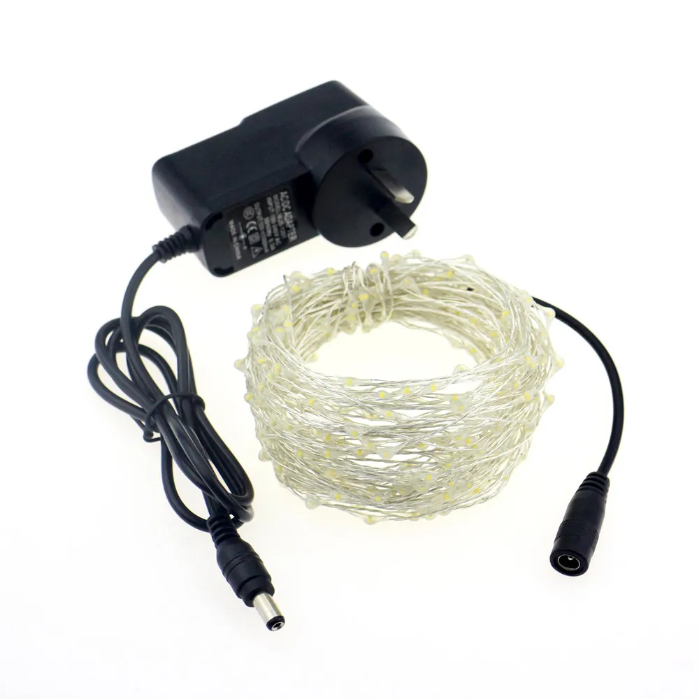 15 м/49фт 300LED серебряные провода светодиодные сказочные огни декоративные для
