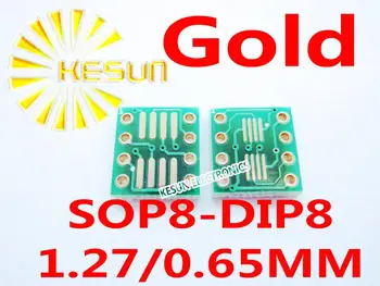 

400PCS Gold plated SO8 MSOP8 SOIC8 TSSOP8 SOP8 turn DIP8 IC adapter Socket Adapter plate PCB without Pin Header