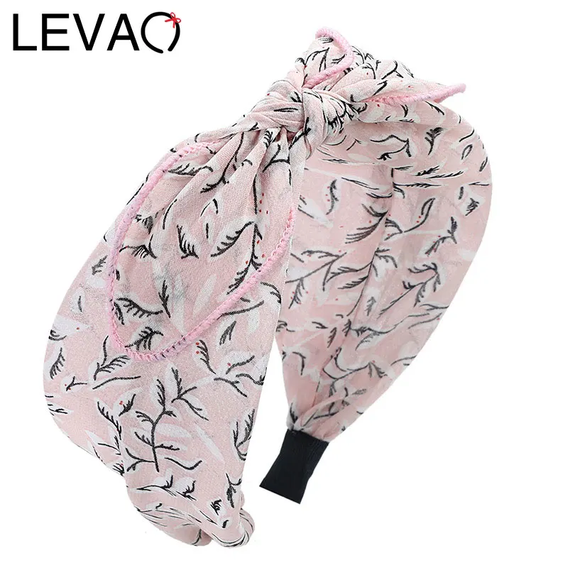 

LEVAO Knotted Hairbands For Women Sexy Lace Hollow Headbands Cute Girls Hair Accessories Bow Adjustable Head Bezel Hot Fashion