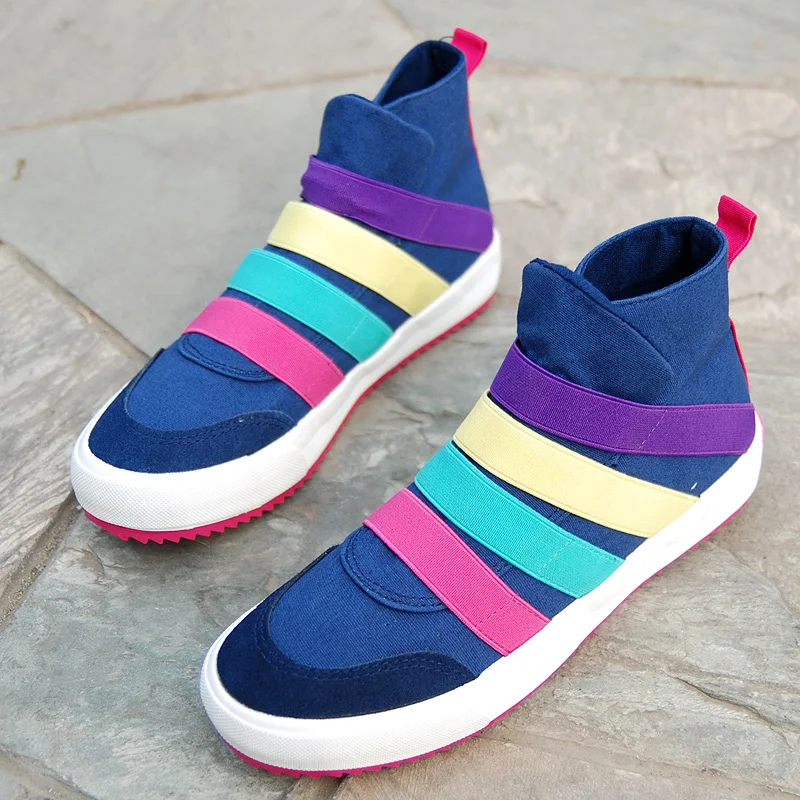 Charming Women High Top Canvas Shoes Brand 2017 New Girls Female