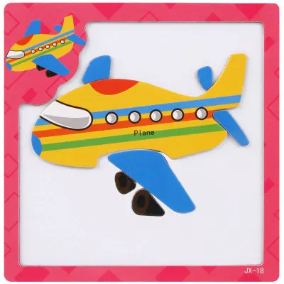 Детские деревянные игрушки 3D Магнитные Головоломки фигуры на доску/Животные познавательные головоломки игрушки для детей творческие Раннее Обучение - Цвет: Airplane