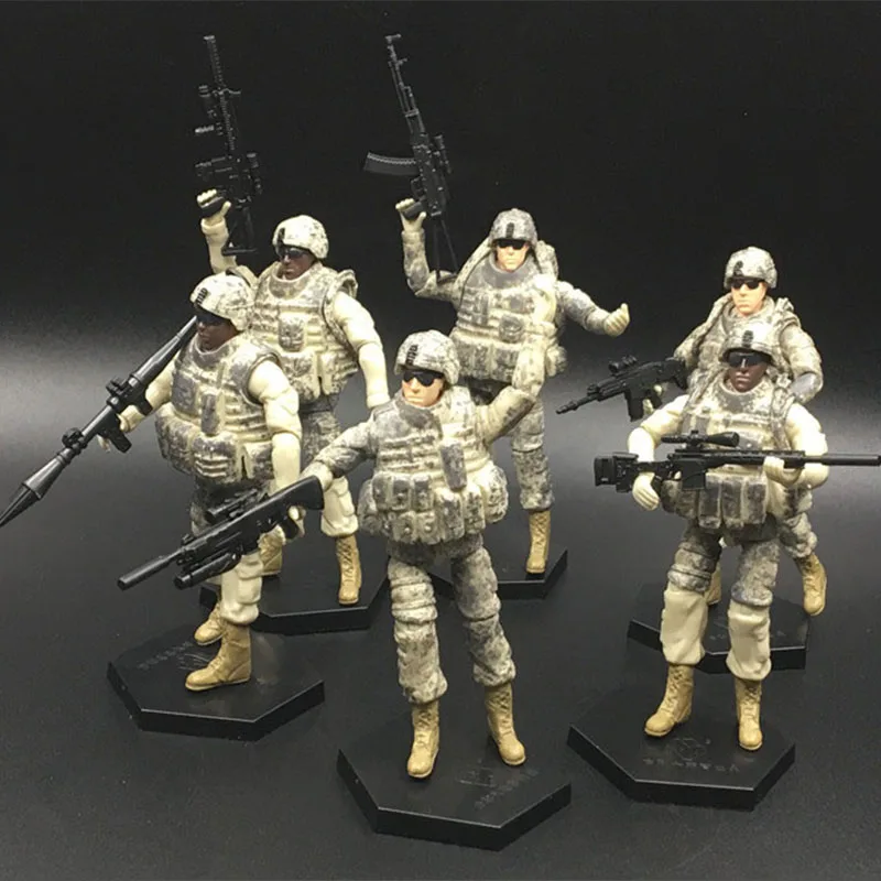

6set Different Assemble Military Soldier Model 101st Airborne Division Air Assault Building Blocks Toys Model Kits for Children