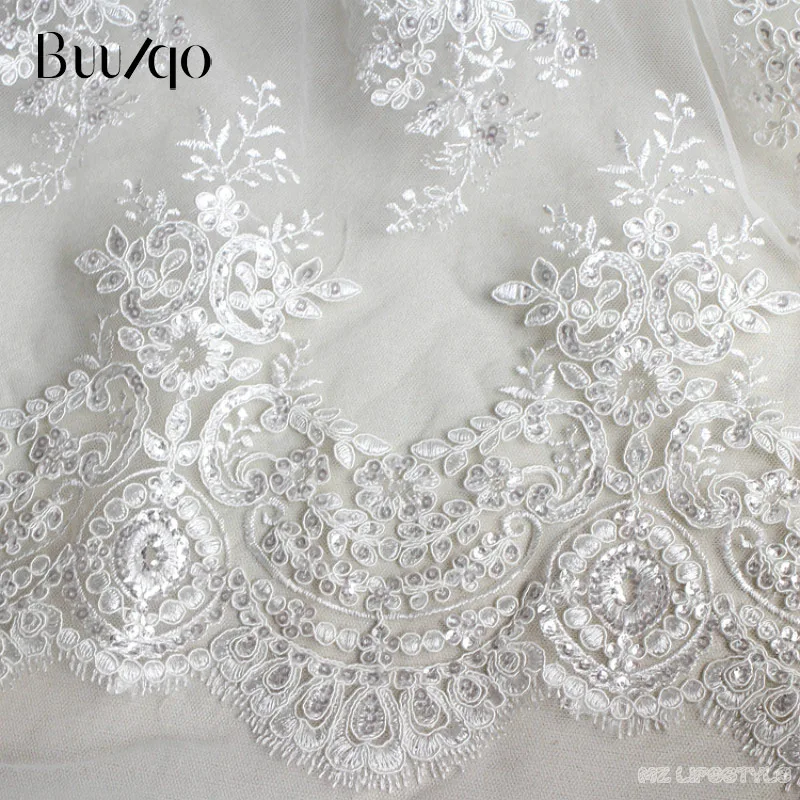 Buulqo 50*130 см деликатные пайетки ресницы французский тюль вышивка кружевная ткань