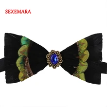 Новинка, рождественский подарок, мужской модный галстук-бабочка для отдыха с павлином, Одноцветный галстук-бабочка, свадебный смокинг, роскошные галстуки-бабочки с павлином в подарочной коробке