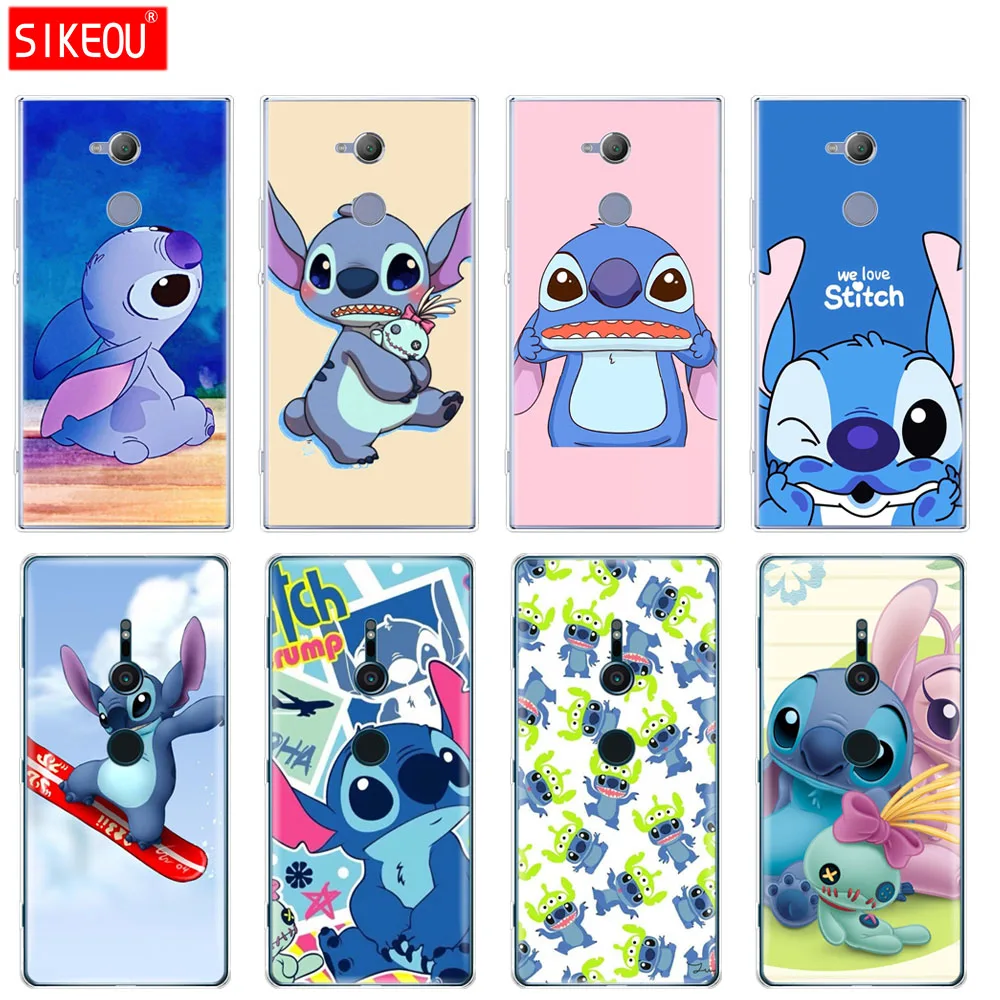 

silicone Cover phone Case for sony xperia XA1 XA2 ULTRA PLUS L1 L2 XZ1 XZ2 compact XZ PREMIUM Funny Cute Stitch Cartoon