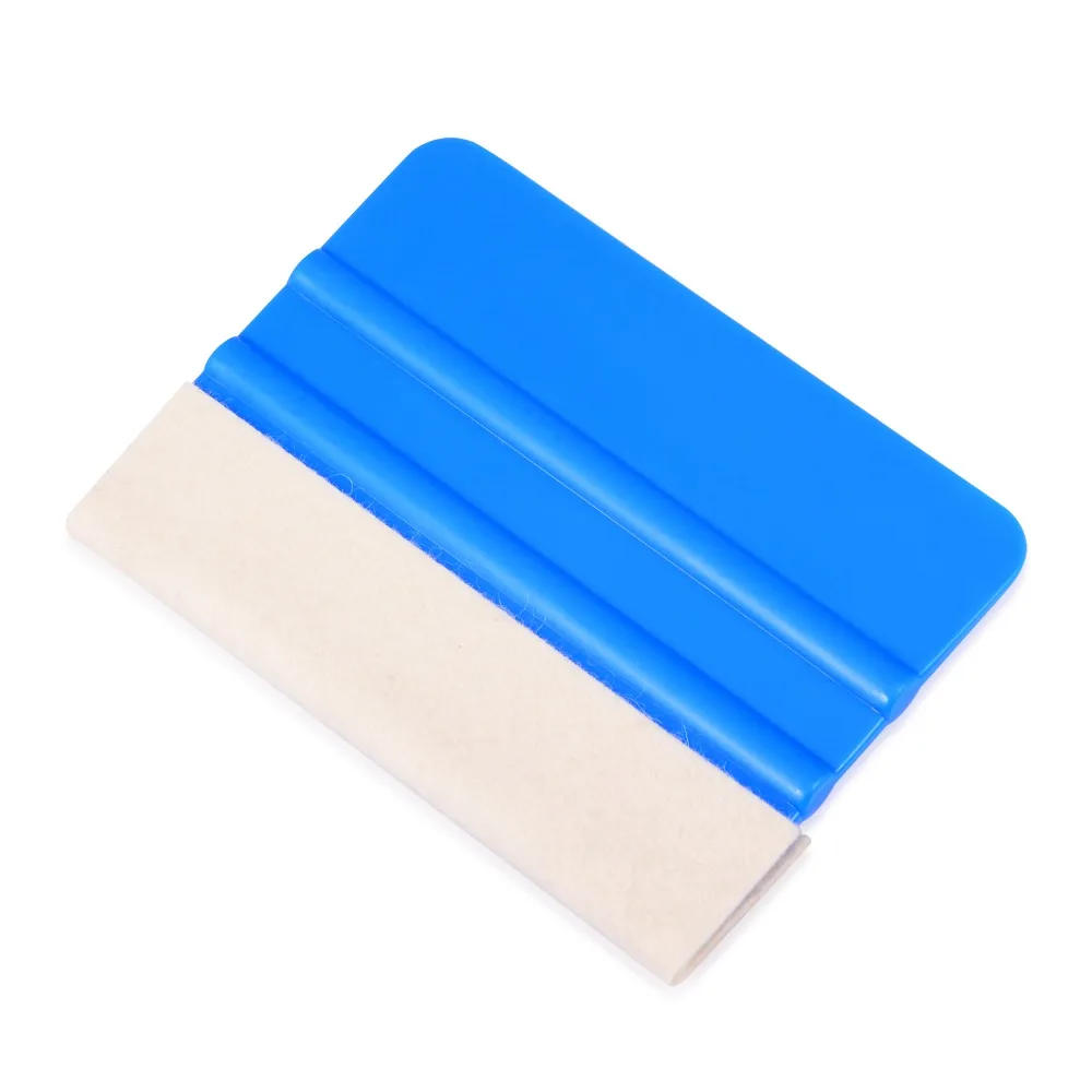 EHDIS 100pcs Carbon Fiber Film Wool Edge Squeegee Car Vinyl Wrapping Plastic Scraper with Felt Window Tint Glass Cleaning Tools