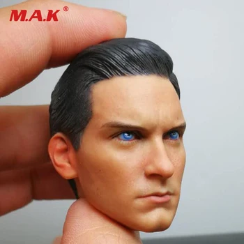 

1/6 Scale Male Head Sculpt Black Spider-Man Peter Benjamin Parker Heroes Blue Eyes Head Carving for 12 Inches Action Figure Body