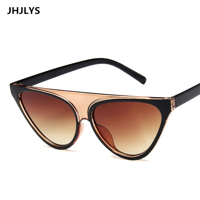 Triangle flat top frame cat eye sunglasses ladies brand 2019 new transparent ocean piece sun glasses women models sexy glasses