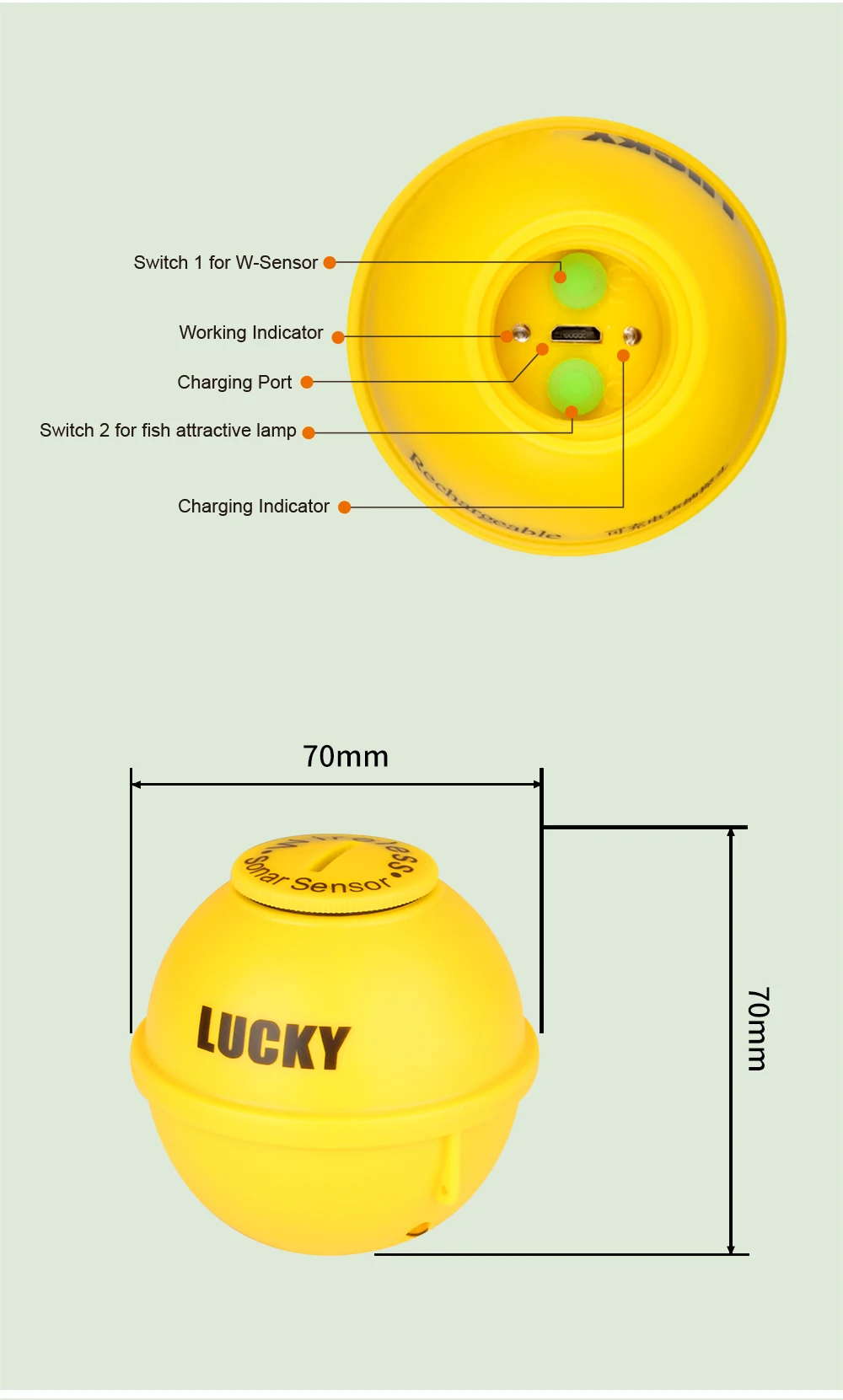 LUCKY FF1108-1CWLA рыболокатор перезаряжаемый беспроводной дистанционный Sonar сенсор 45 м глубина воды высокой четкости ЖК дисплей искатель рыбы