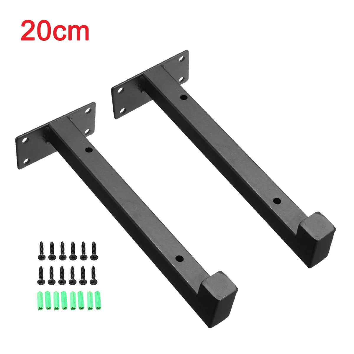 2 шт. настенный кронштейн для полки сверхмощный Промышленный Железный плавающий кронштейн для строительных лесов для мебели 20 см/25 см/30 см - Цвет: 20cm