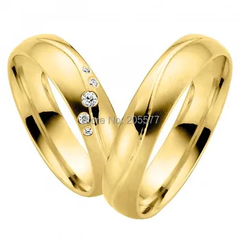 

vogue fashion jewelry yellow gold plating handmade titanium wedding anniversary gift couples rings