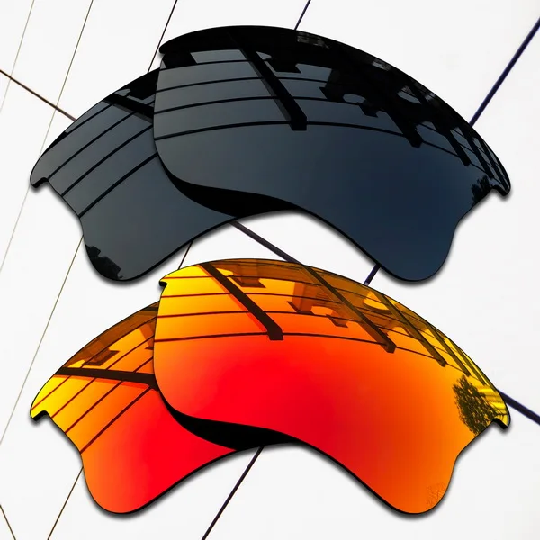 Wholesale E.O.S Polarized Replacement Lenses for Oakley Half Jacket 2.0 XL Sunglasses- Varieties Colors - Цвет линз: Black and Fire Red