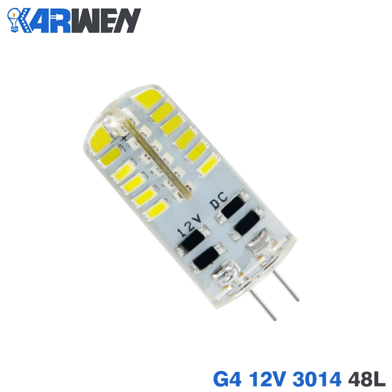 KARWEN 20 шт. G4 G9 светодиодный лампочка DC 12 В AC 220 В SMD3014 2835 3 Вт 5 Вт 7 Вт 9 Вт галогенный светильник 360 Угол луча G4 Рождественский светодиодный светильник - Испускаемый цвет: 12V 3014 48Leds