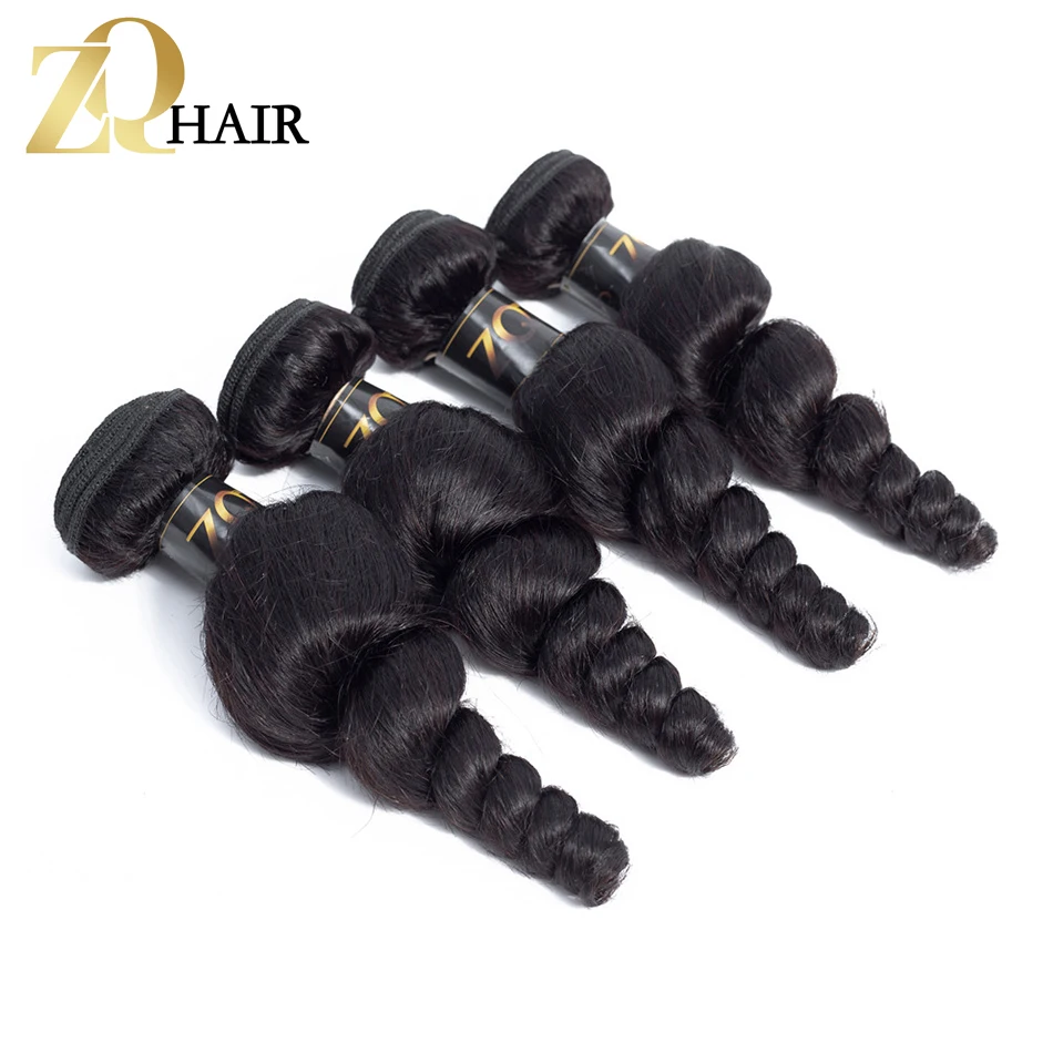 ZQ волос монгольской свободная волна натуральные волосы 4 Комплект s 100% не Волосы remy Weave Расширение Natural Цвет прямые волосы ткань Комплект