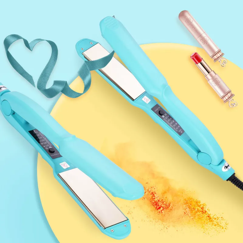 Ckeyin 110-240V Professional Hair Straightener Nano Titanium Straightening Irons Fast Heating Flat Plate Dry Wet Temperature