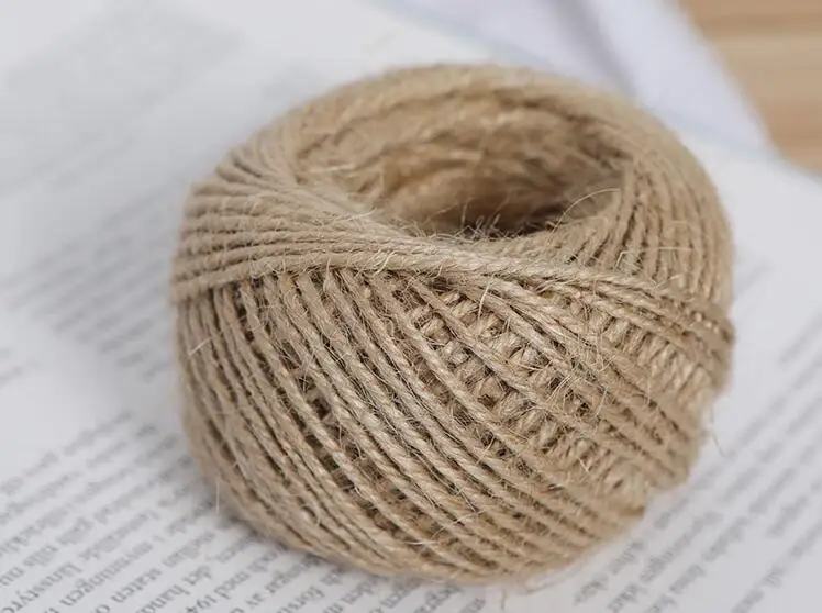 1mm-4mm/Roll Natural Textured Burlap Twine Cord Hemp Rope For Party Wedding DIY Gift Wrapping Cords Thread LYQ