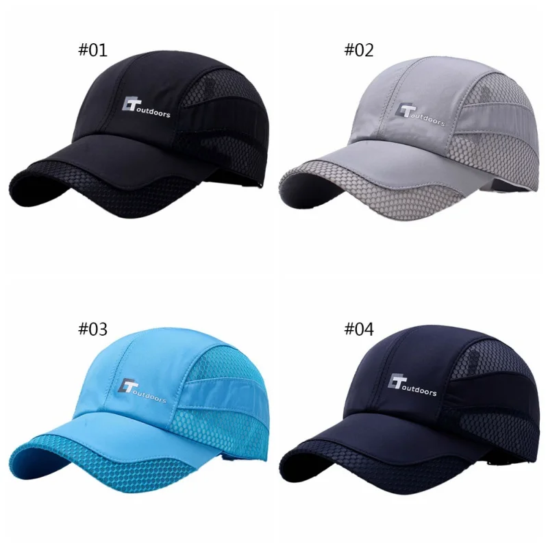 Mesh Cap Men Women Letter Embroidery Cotton Polyester Sun Shade Quick Dry Anti-UV Adjustable Hats Outdoor Running