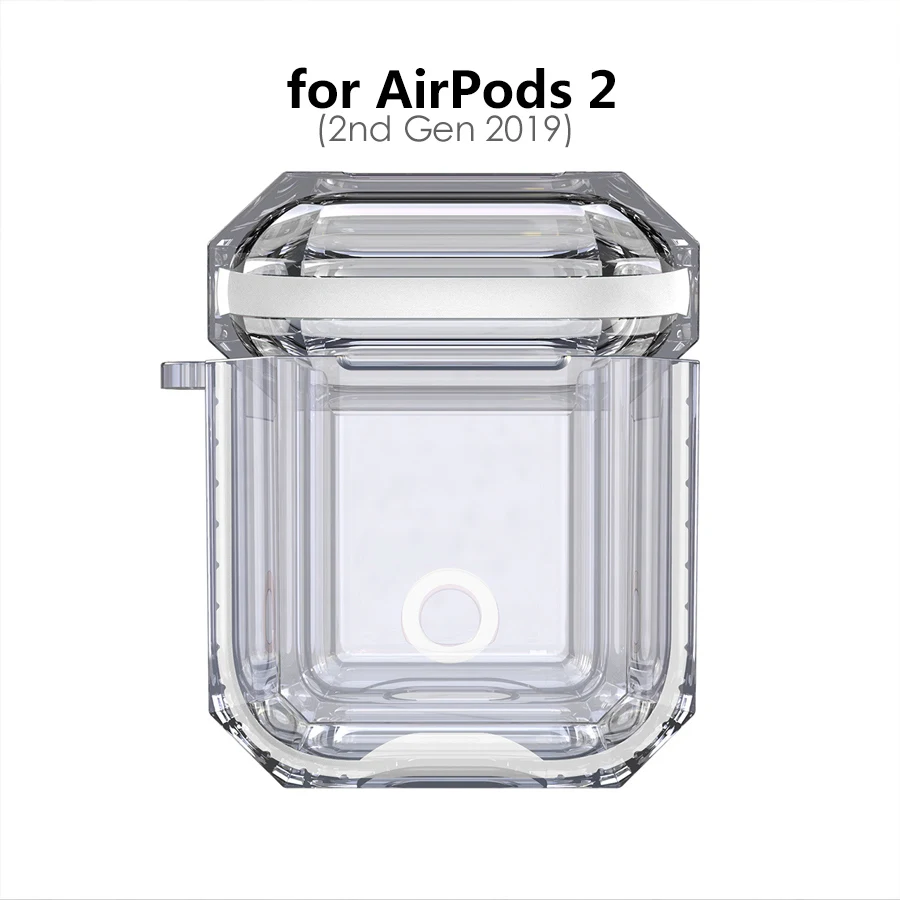 IQD для Apple AirPods чехол для зарядки 2nd Gen 1st прозрачный жесткий ТПУ Бампер защитный чехол кожа Прозрачный ударопрочный мягкий пластик - Цвет: (2nd Gen) White