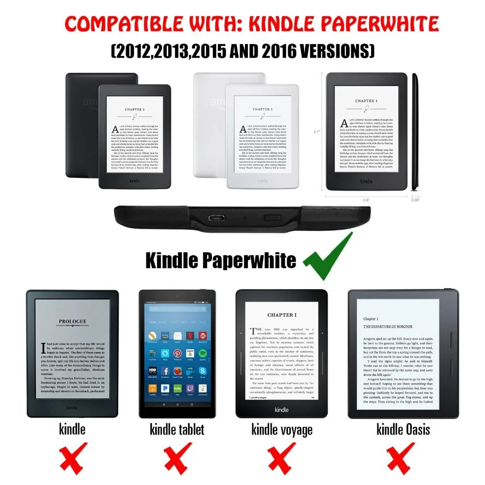 Kindle Paperwhite 2 3 Чехол, Магнитный чехол из искусственной кожи TPU Жесткий Чехол для Amazon Kindle Paperwhite 1 2 3 чехол для электронной книги 6'