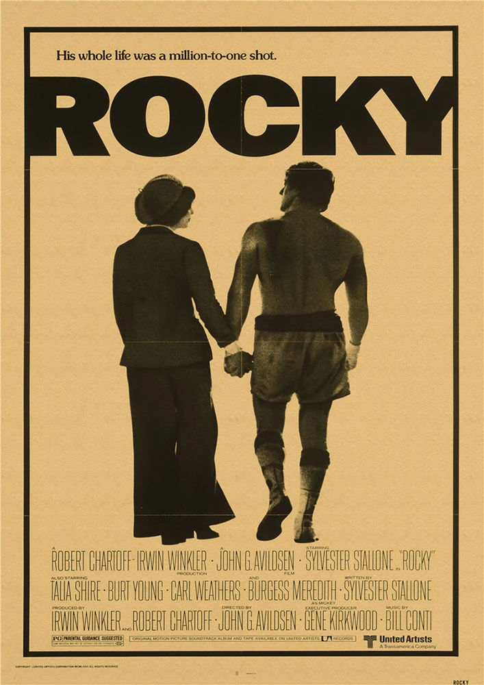 Классический фильм ROCKY Винтаж бумага аниме плакат ROCKY Stallone плакаты домашний Декор стены - Цвет: Фиолетовый