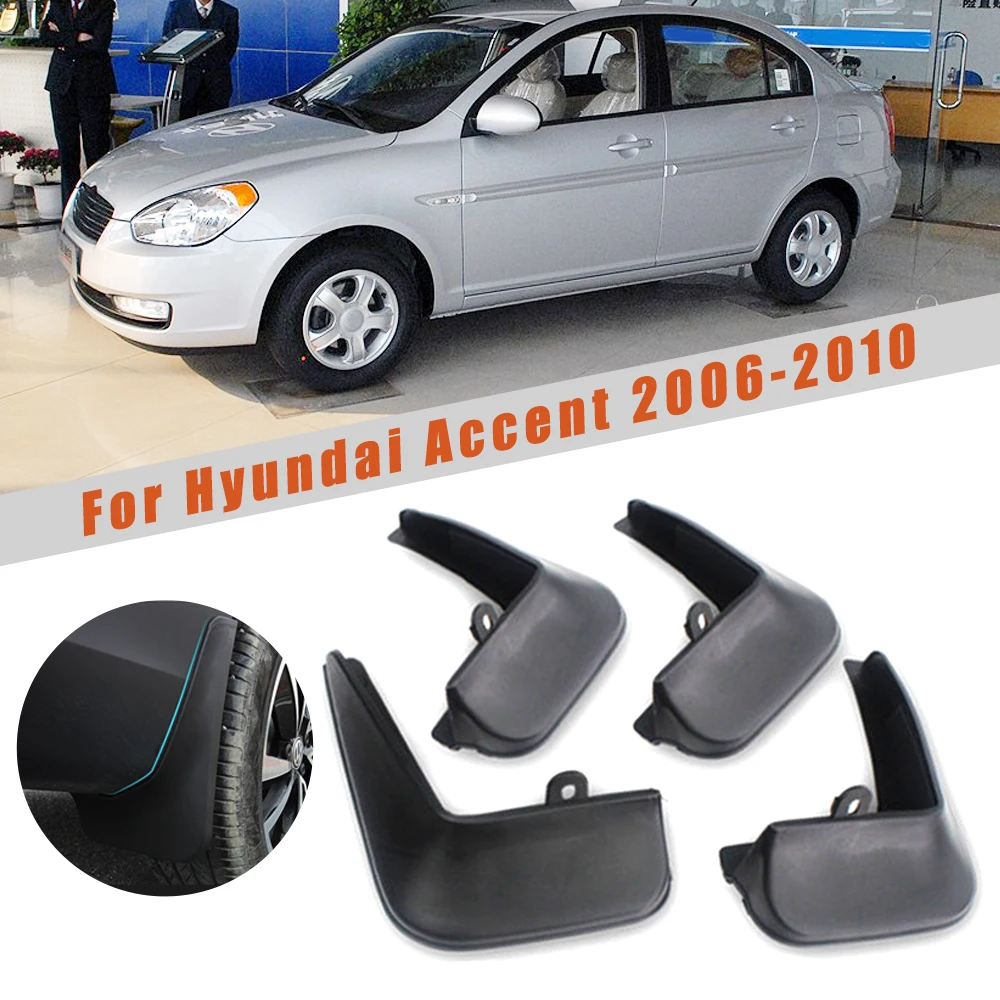 

For HYUNDAI ACCENT 2006-2010 sedan Car Mud Flaps Fender Flares Splash Guards Safety Reflective Warning Mudguards 4pcs