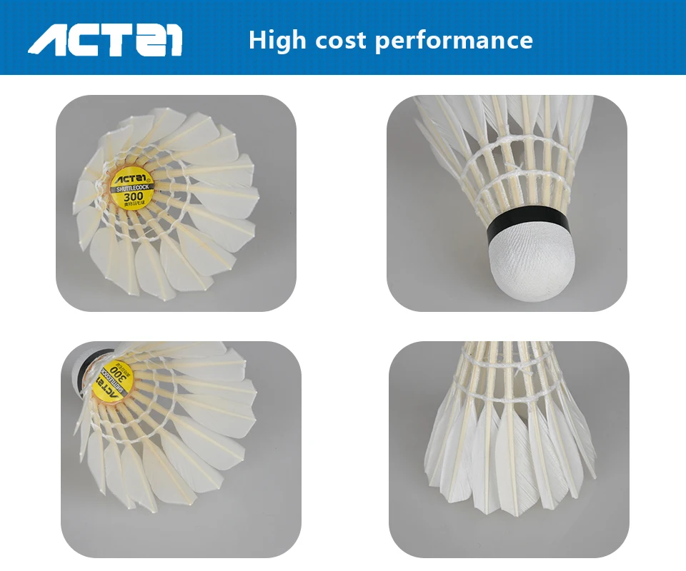 ACTEI 300 бренд бадминтон 12 шт гусиное перо бадминтон стандартный размер бадминтон
