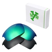 2 пары Mryok поляризованные Сменные линзы для Окли колпак солнцезащитные очки маскирующий черный и Изумрудный зеленый