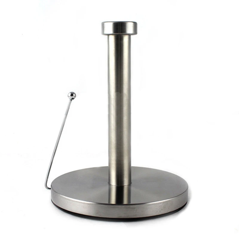 

Stainless Steel Vertical Kitchen Paper Towel Holder, Kitchen Bathroom Paper Roll Holder - Silver