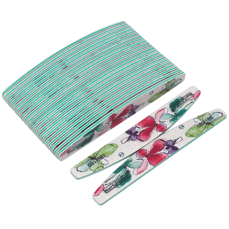 

25Pcs/Lot Nail File 180/180 Professional Nail Files Washable Sanding Buffer Block Strong Sandpaper Manicure Polish Beauty Tools