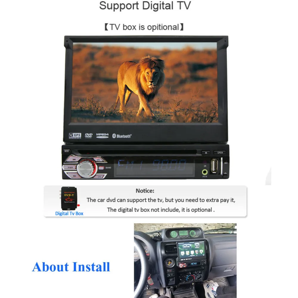 Универсальный 1 din Android 9,1 автомобильный dvd-плеер Авто Выдвижной Сенсорный экран Авторадио автомобильный мультимедийный плеер Радио Стерео gps Navi