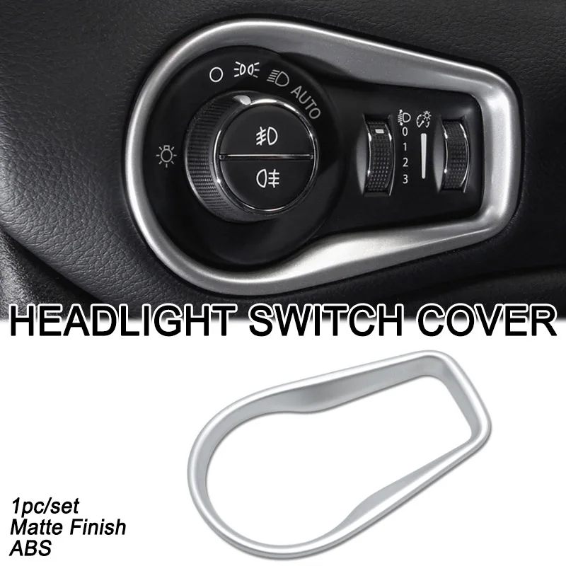 Для Jeep Renegade передний сигнальный светильник ручной тормоз хромированная крышка отделка молдинг аксессуары Стайлинг автомобиля украшения - Цвет: LIGHT SWITCH COVER