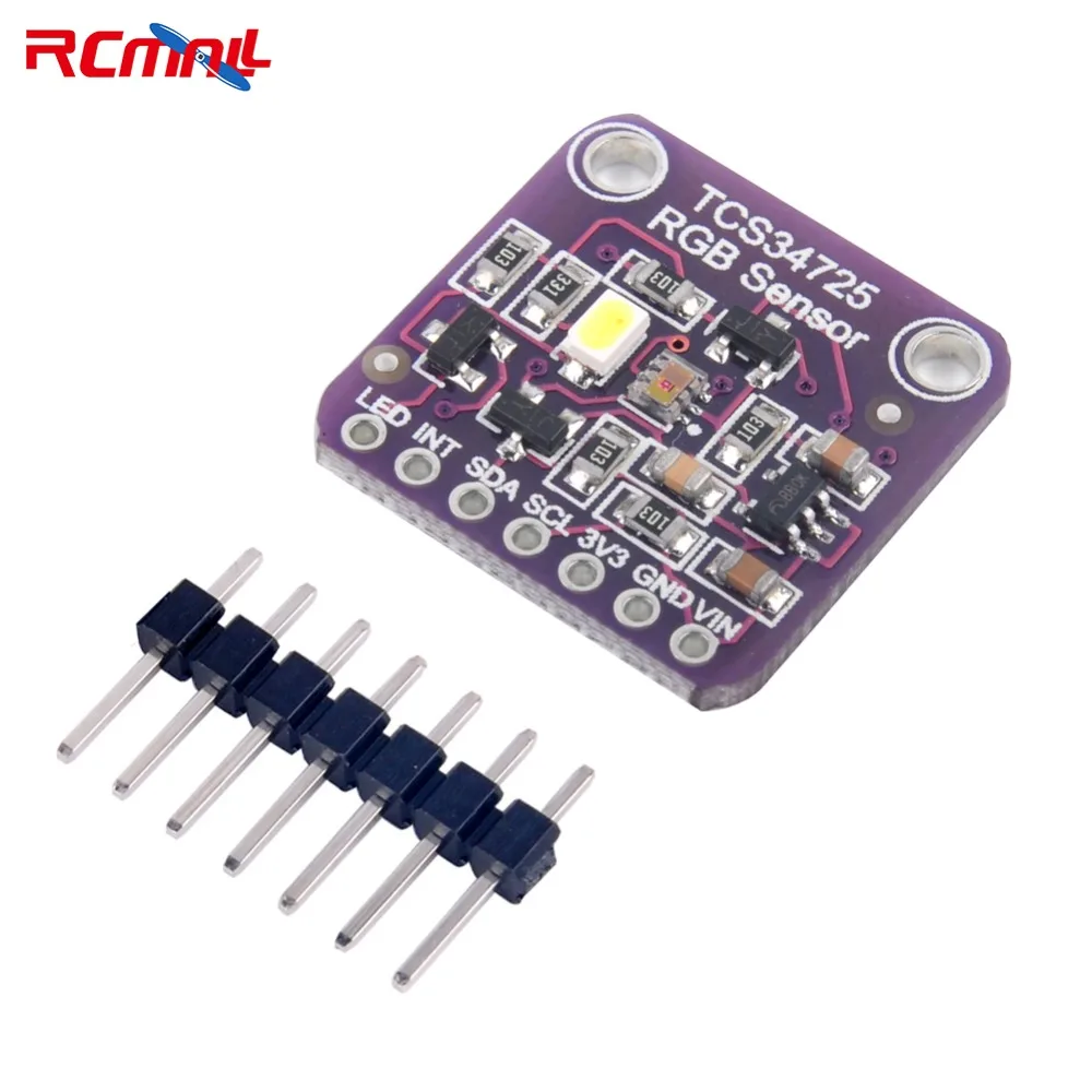 Цветной датчик RCmall RGB с ИК фильтром и белым светодиодом TCS34725 для - Цена: 370,07 руб.