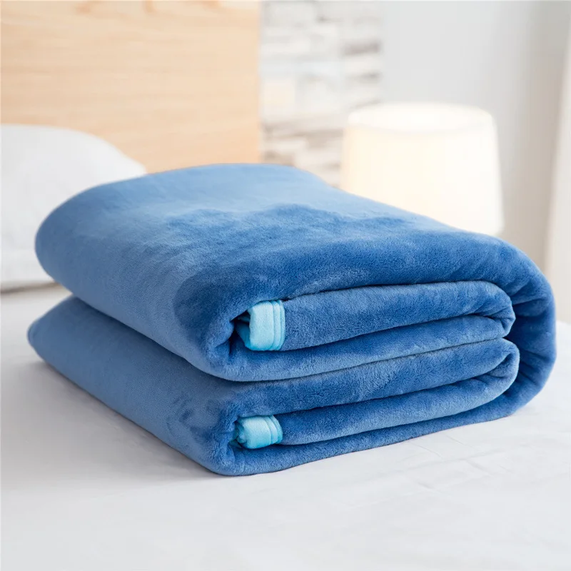 Spring/Autumn thick fleece blankets for beds knitted solid throw
