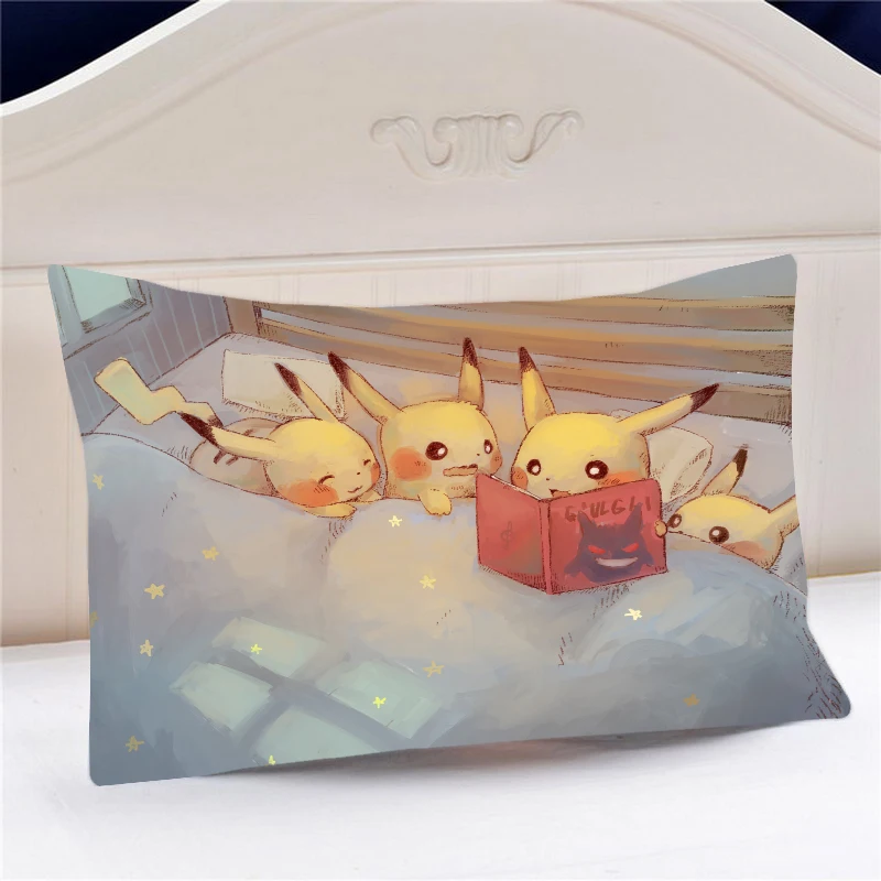 

Oct. Home Textile Pokemon Anime Pikachu Polyester / Micro-suede / 2WT 2way 45*35CM One-sided Two-sided Pillow Case #41429