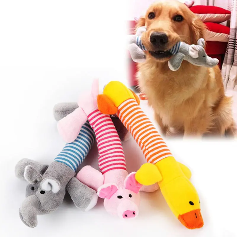 

New Dog Toys Pet Puppy Chew Squeaker Squeaky Plush Sound Duck Pig & Elephant Toys Pets Supplies Dog Accessories