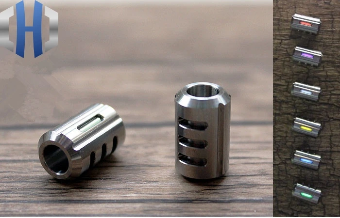 

Titanium Alloy Knife Beads Paracord Can Fits 2pcs Tritium Gas Tube Umbrella Rope EDC Multi Tools Outdoor Parachute Cord Gadget