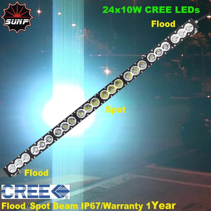 

40 inch 240W Amber White Combo CREE XM-L LED work light for 4wd 4x4 offroad racing utv atv suv pickup vehicle roof light bar